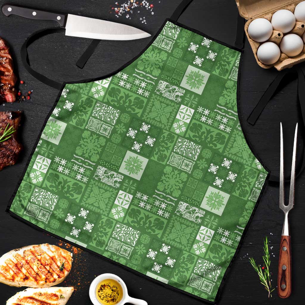 Vintage Hawaiian Quilting Patterns Apron Green Style Tribal Fabric Patchwork - Polynesian Pride