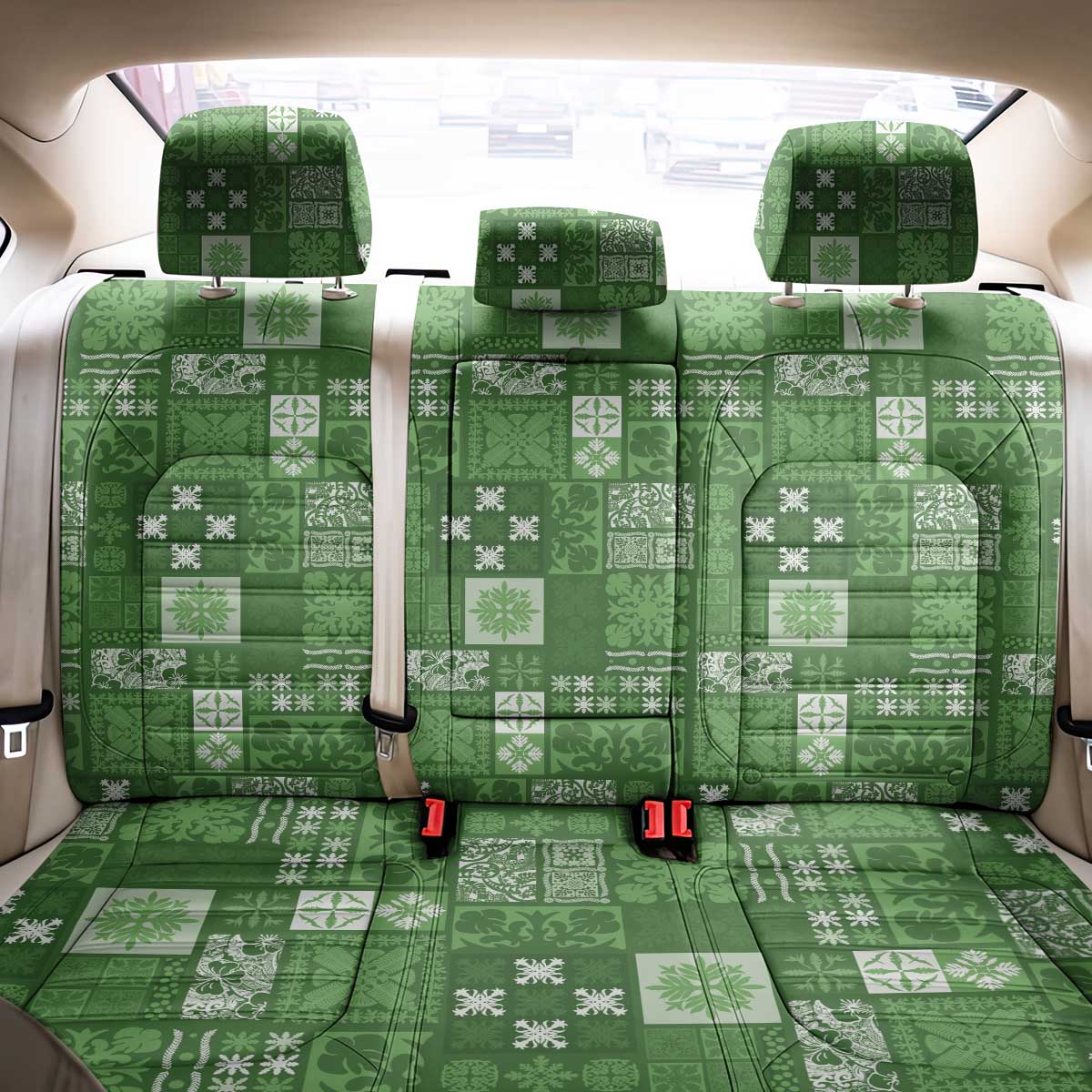 Vintage Hawaiian Quilting Patterns Back Car Seat Cover Green Style Tribal Fabric Patchwork LT9 - Polynesian Pride