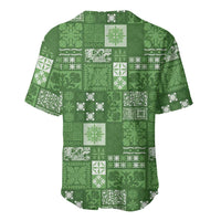 Vintage Hawaiian Quilting Patterns Baseball Jersey Green Style Tribal Fabric Patchwork - Polynesian Pride