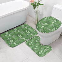 Vintage Hawaiian Quilting Patterns Bathroom Set Green Style Tribal Fabric Patchwork - Polynesian Pride