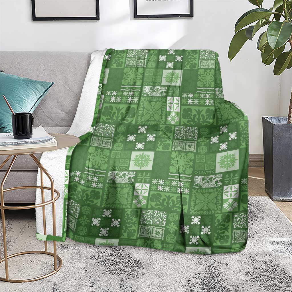 Vintage Hawaiian Quilting Patterns Blanket Green Style Tribal Fabric Patchwork - Polynesian Pride