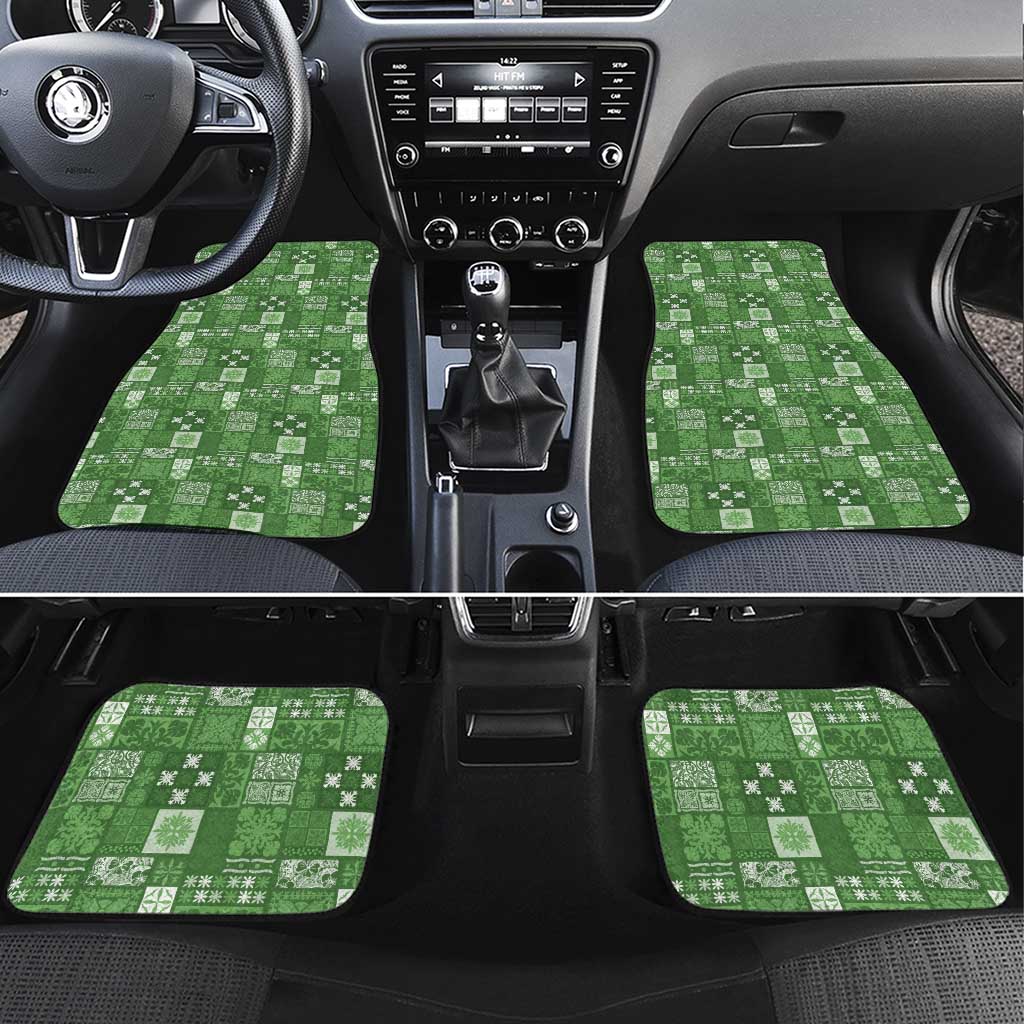 Vintage Hawaiian Quilting Patterns Car Mats Green Style Tribal Fabric Patchwork - Polynesian Pride