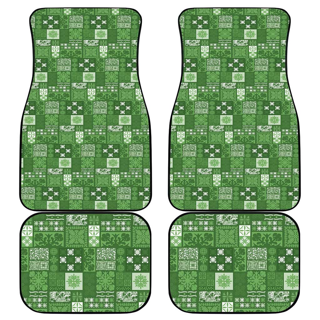 Vintage Hawaiian Quilting Patterns Car Mats Green Style Tribal Fabric Patchwork - Polynesian Pride