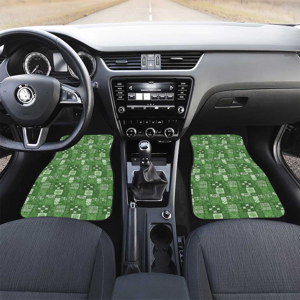 Vintage Hawaiian Quilting Patterns Car Mats Green Style Tribal Fabric Patchwork - Polynesian Pride