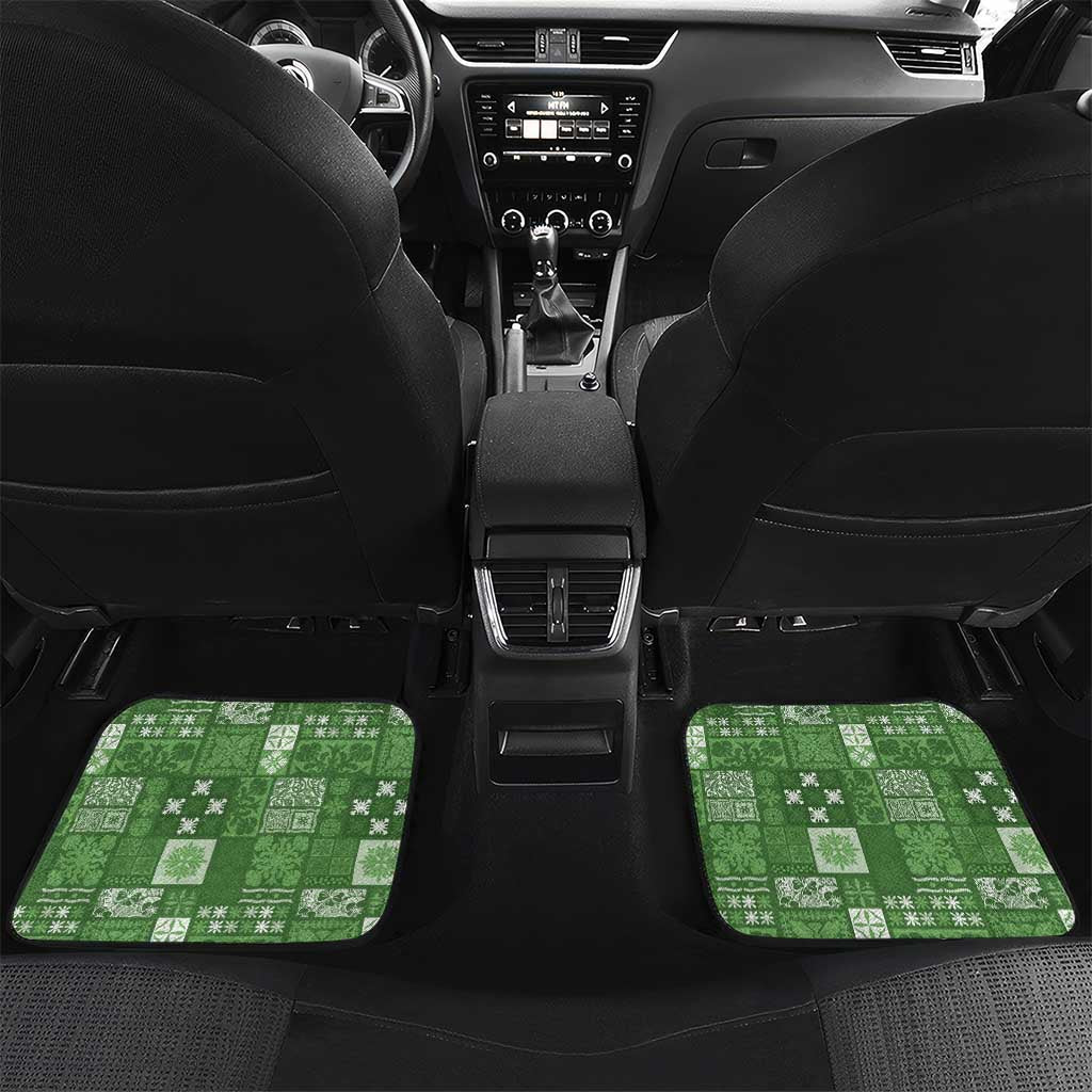 Vintage Hawaiian Quilting Patterns Car Mats Green Style Tribal Fabric Patchwork - Polynesian Pride