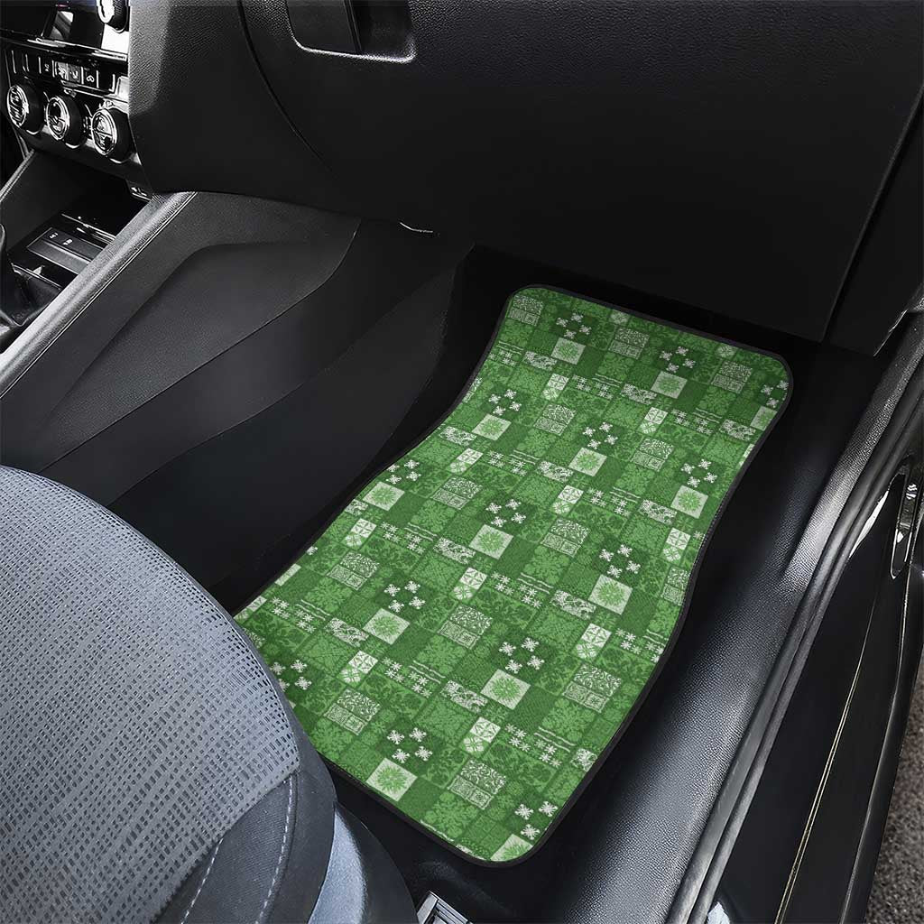 Vintage Hawaiian Quilting Patterns Car Mats Green Style Tribal Fabric Patchwork - Polynesian Pride