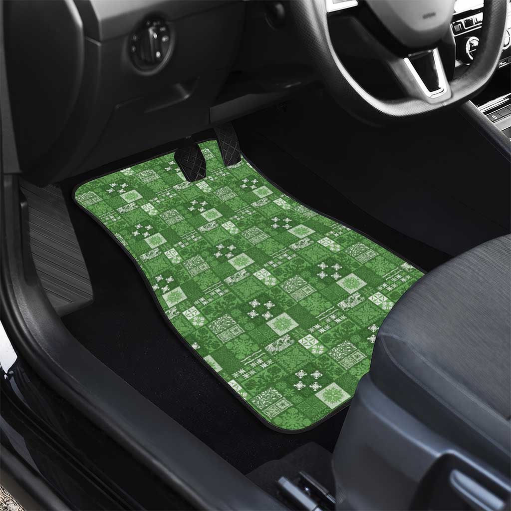 Vintage Hawaiian Quilting Patterns Car Mats Green Style Tribal Fabric Patchwork - Polynesian Pride