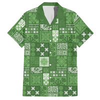 Vintage Hawaiian Quilting Patterns Hawaiian Shirt Green Style Tribal Fabric Patchwork - Polynesian Pride