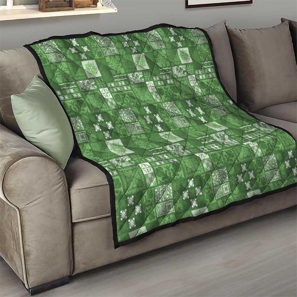 Vintage Hawaiian Quilting Patterns Quilt Green Style Tribal Fabric Patchwork - Polynesian Pride