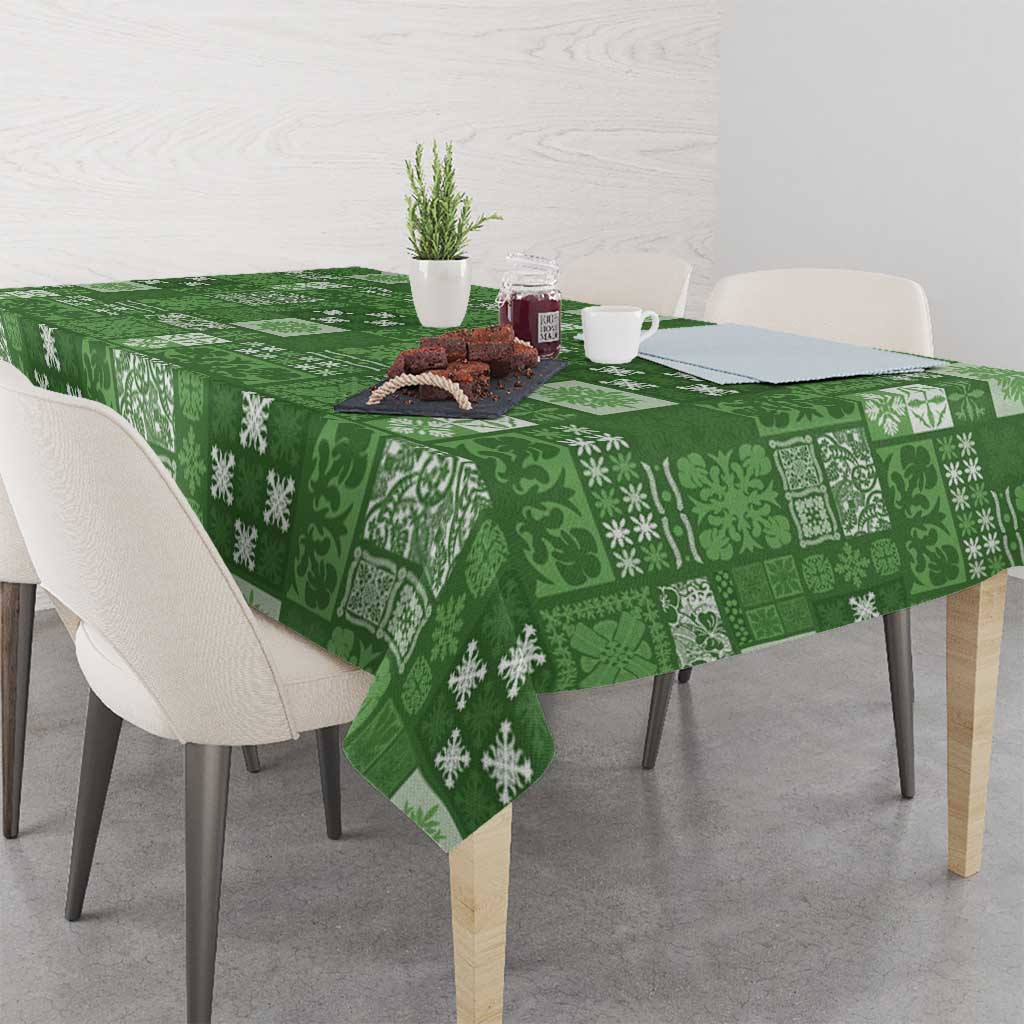 Vintage Hawaiian Quilting Patterns Tablecloth Green Style Tribal Fabric Patchwork - Polynesian Pride