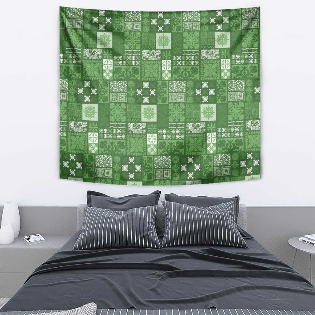 Vintage Hawaiian Quilting Patterns Tapestry Green Style Tribal Fabric Patchwork - Polynesian Pride
