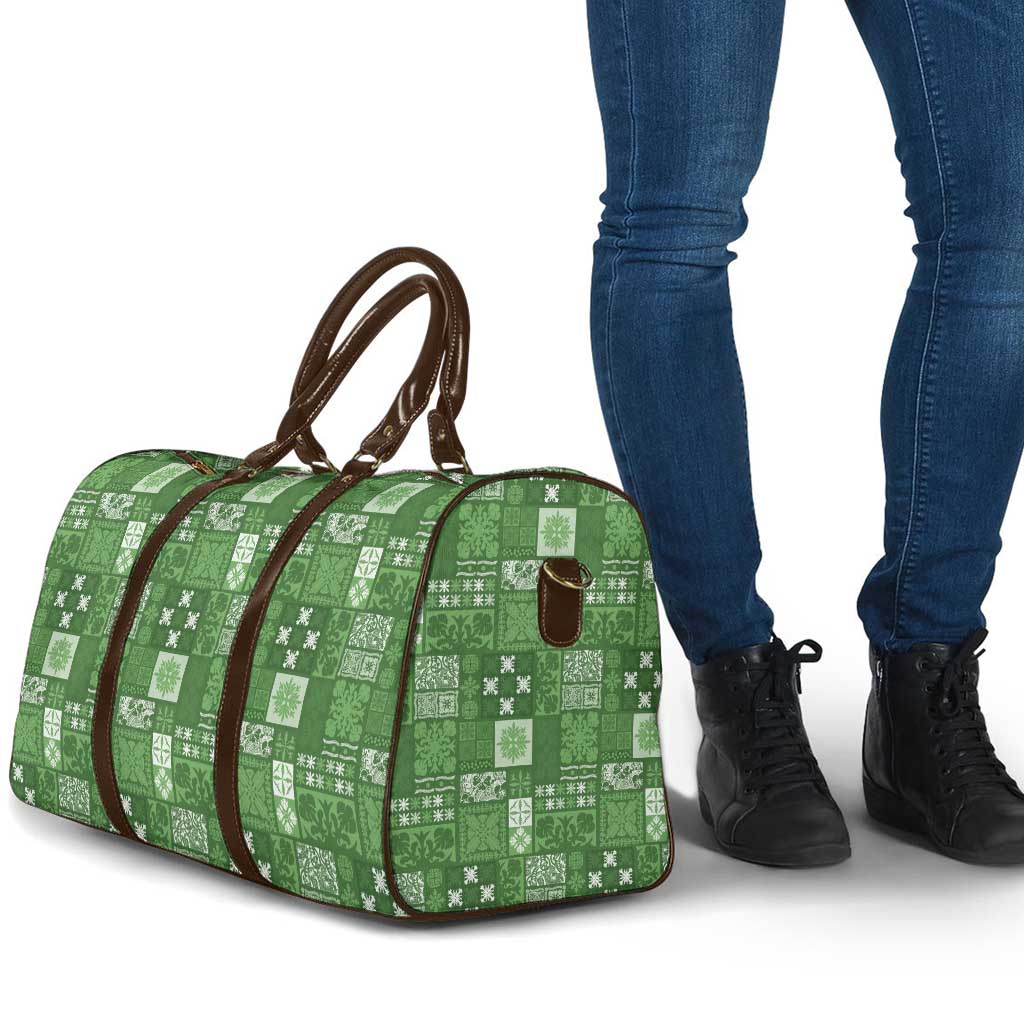 Vintage Hawaiian Quilting Patterns Travel Bag Green Style Tribal Fabric Patchwork - Polynesian Pride