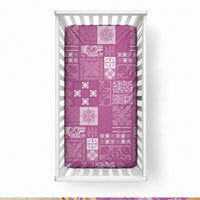 Vintage Hawaiian Quilting Patterns Baby Bed Cover Pink Style Tribal Fabric Patchwork LT9 28 × 52 in Pink - Polynesian Pride