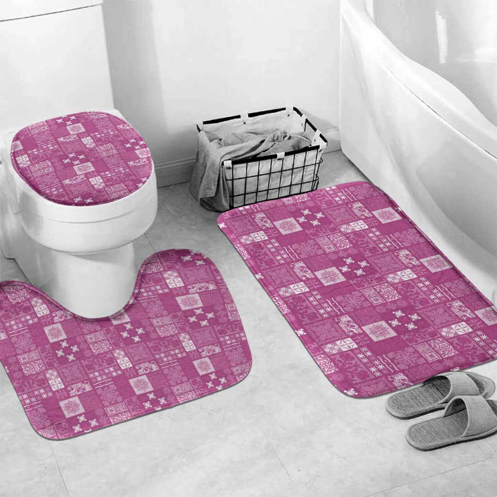 Vintage Hawaiian Quilting Patterns Bathroom Set Pink Style Tribal Fabric Patchwork - Polynesian Pride