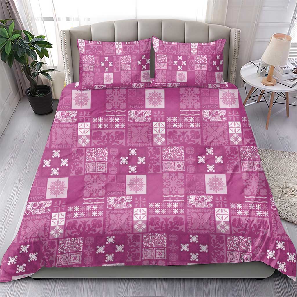 Vintage Hawaiian Quilting Patterns Bedding Set Pink Style Tribal Fabric Patchwork - Polynesian Pride