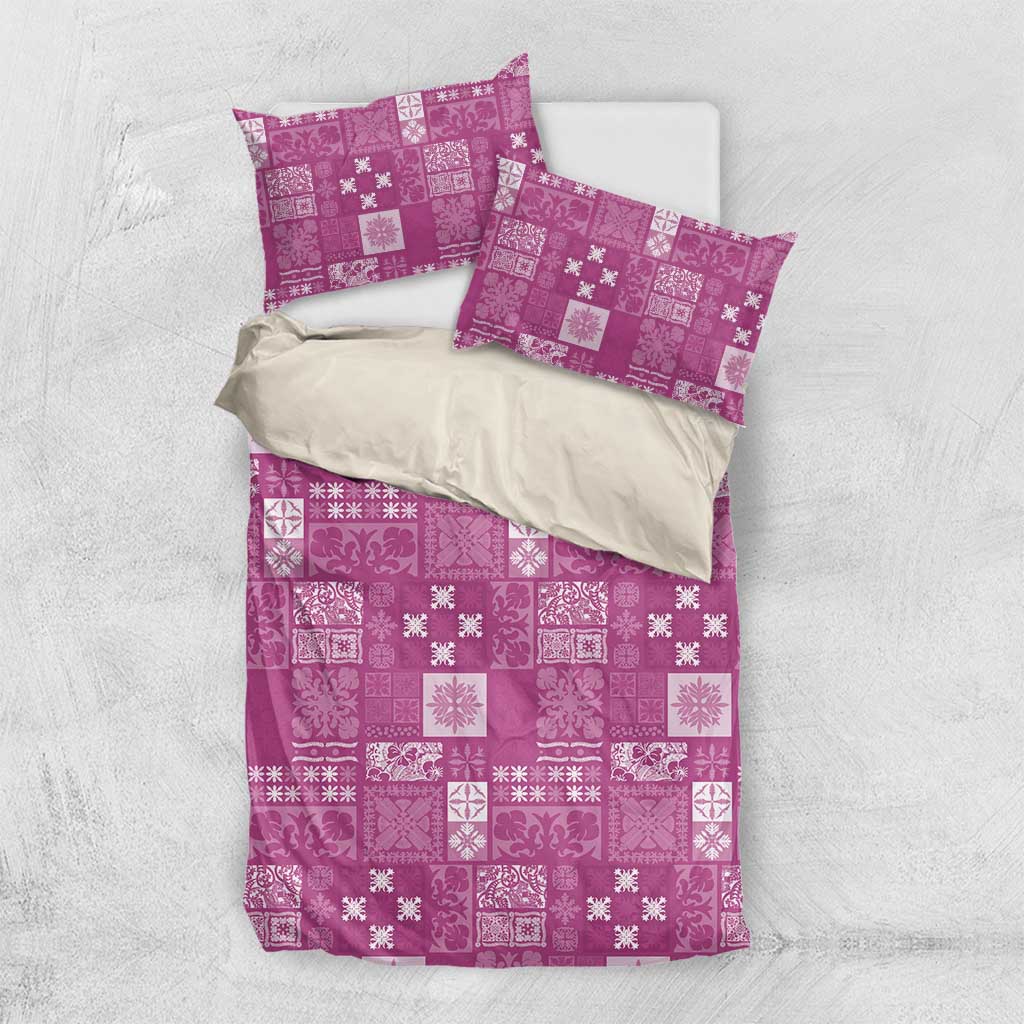 Vintage Hawaiian Quilting Patterns Bedding Set Pink Style Tribal Fabric Patchwork - Polynesian Pride
