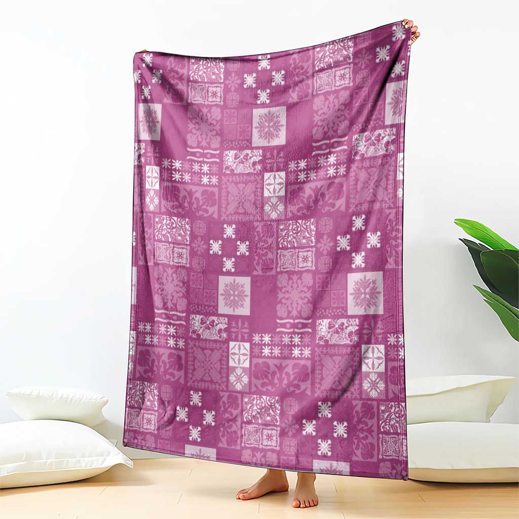 Vintage Hawaiian Quilting Patterns Blanket Pink Style Tribal Fabric Patchwork - Polynesian Pride