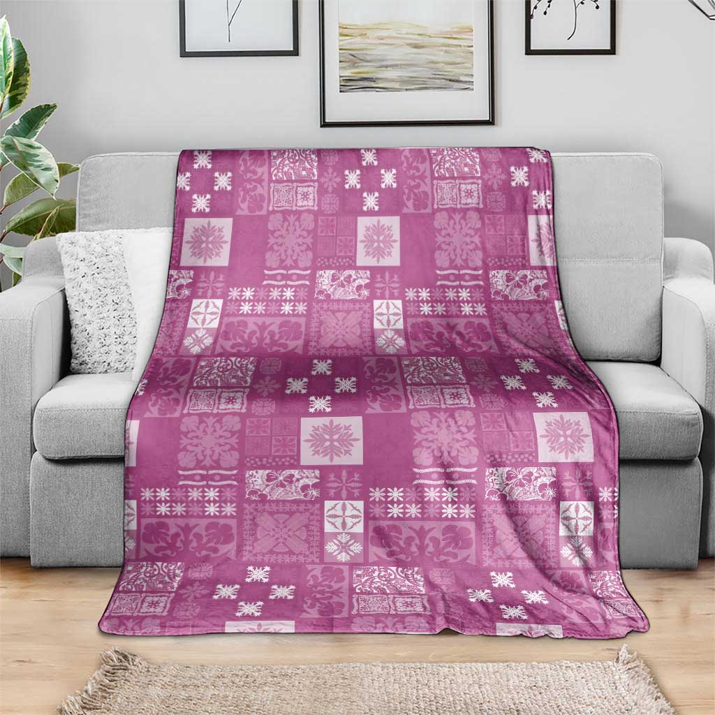 Vintage Hawaiian Quilting Patterns Blanket Pink Style Tribal Fabric Patchwork - Polynesian Pride