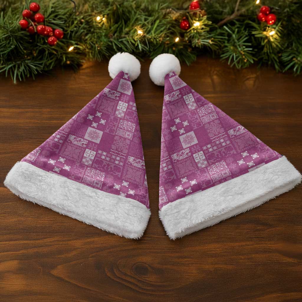 Vintage Hawaiian Quilting Patterns Christmas Santa Hat Pink Style Tribal Fabric Patchwork - Polynesian Pride