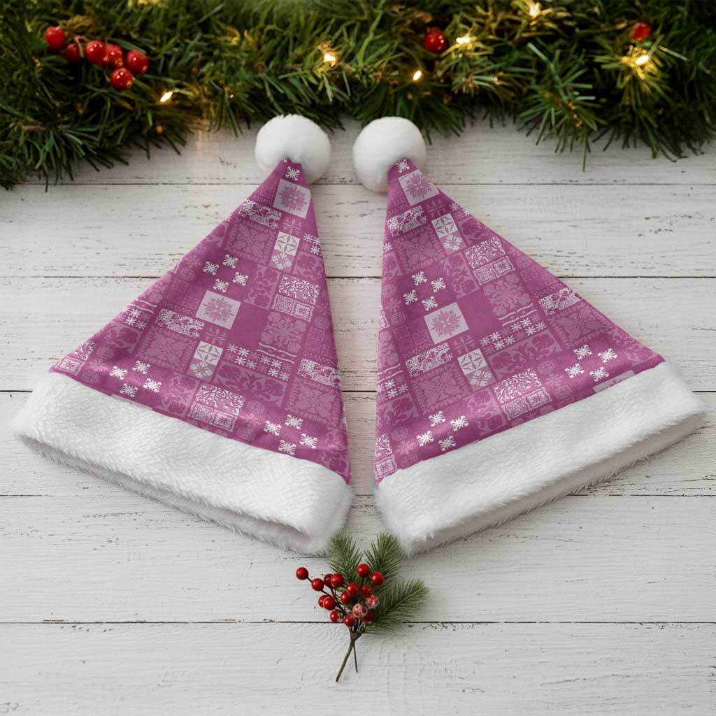 Vintage Hawaiian Quilting Patterns Christmas Santa Hat Pink Style Tribal Fabric Patchwork - Polynesian Pride