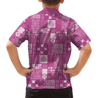 Vintage Hawaiian Quilting Patterns Hawaiian Shirt Pink Style Tribal Fabric Patchwork - Polynesian Pride