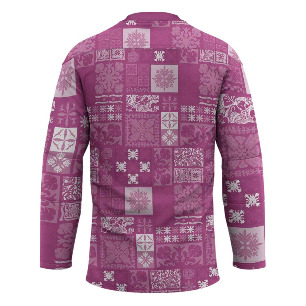 Vintage Hawaiian Quilting Patterns Hockey Jersey Pink Style Tribal Fabric Patchwork - Polynesian Pride