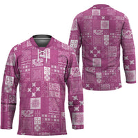 Vintage Hawaiian Quilting Patterns Hockey Jersey Pink Style Tribal Fabric Patchwork - Polynesian Pride