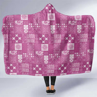 Vintage Hawaiian Quilting Patterns Hooded Blanket Pink Style Tribal Fabric Patchwork - Polynesian Pride