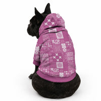 Vintage Hawaiian Quilting Patterns Pet Hoodie Pink Style Tribal Fabric Patchwork LT9 - Polynesian Pride