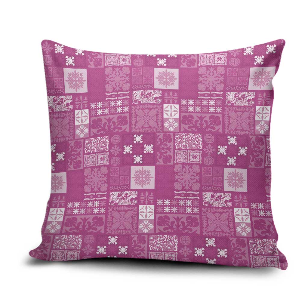 Vintage Hawaiian Quilting Patterns Pillow Cover Pink Style Tribal Fabric Patchwork - Polynesian Pride
