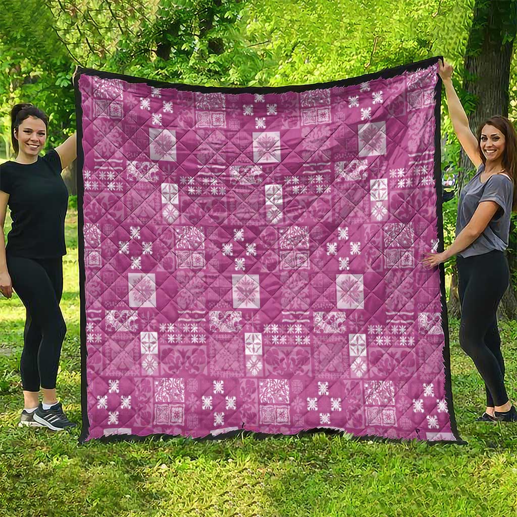 Vintage Hawaiian Quilting Patterns Quilt Pink Style Tribal Fabric Patchwork - Polynesian Pride