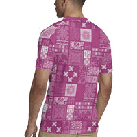 Vintage Hawaiian Quilting Patterns Rugby Jersey Pink Style Tribal Fabric Patchwork - Polynesian Pride