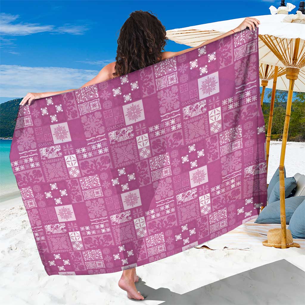 Vintage Hawaiian Quilting Patterns Sarong Pink Style Tribal Fabric Patchwork - Polynesian Pride
