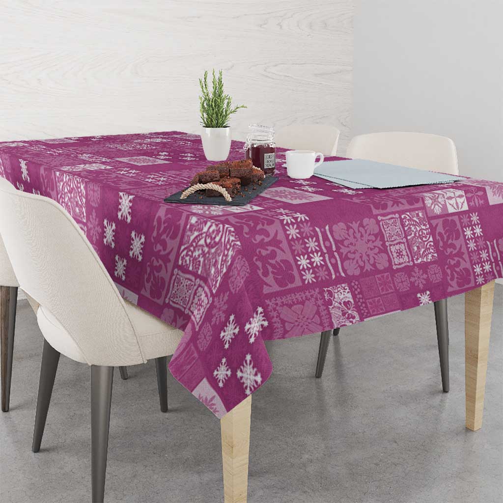 Vintage Hawaiian Quilting Patterns Tablecloth Pink Style Tribal Fabric Patchwork - Polynesian Pride