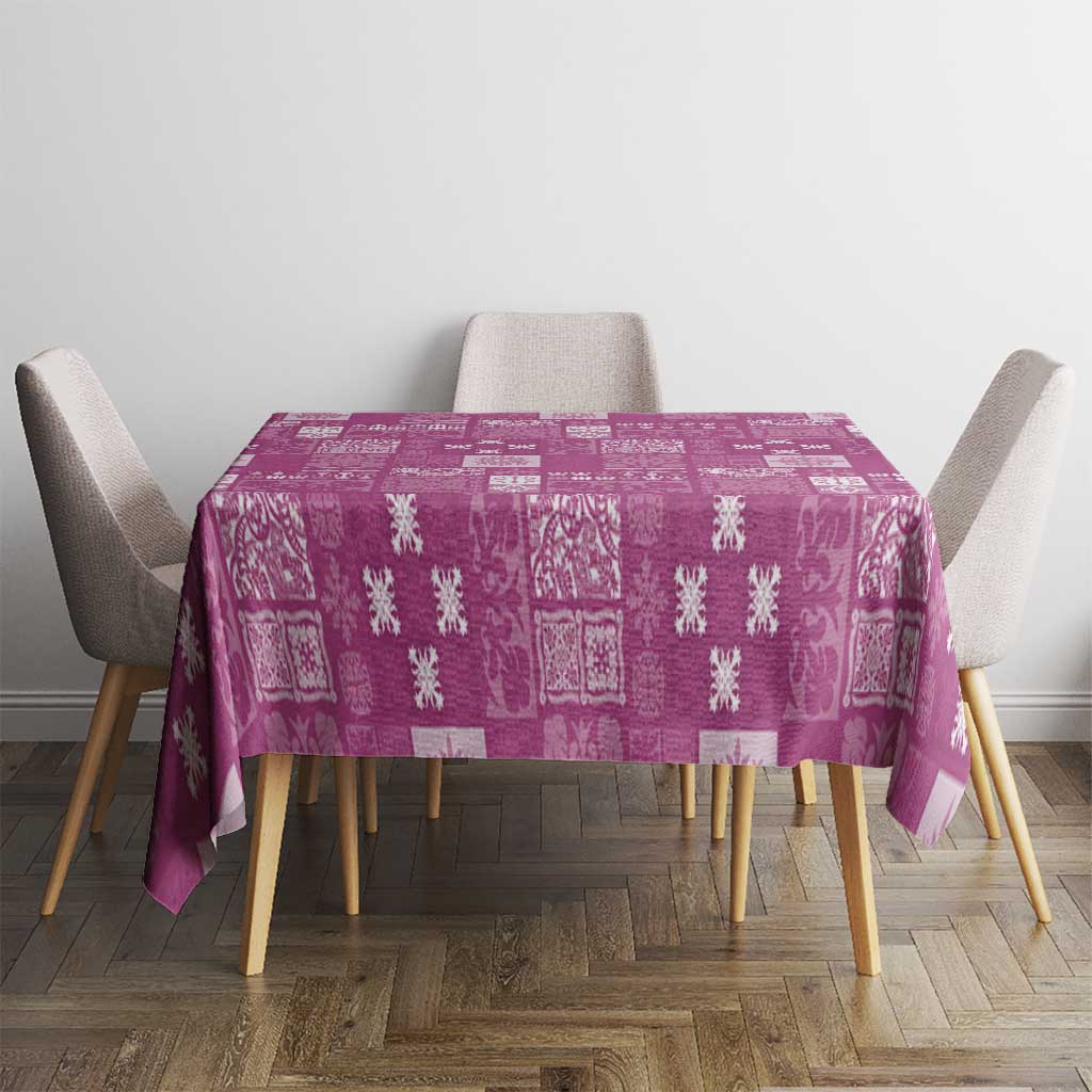 Vintage Hawaiian Quilting Patterns Tablecloth Pink Style Tribal Fabric Patchwork - Polynesian Pride