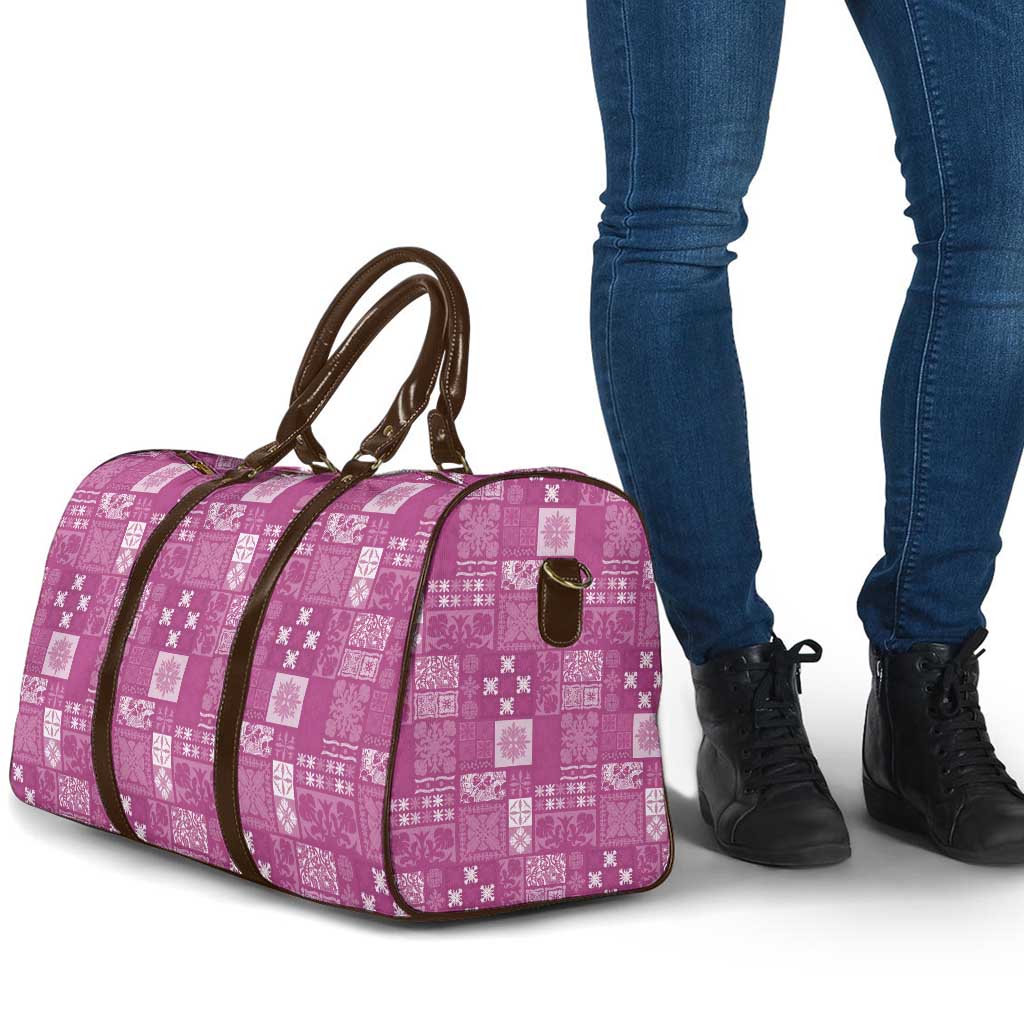 Vintage Hawaiian Quilting Patterns Travel Bag Pink Style Tribal Fabric Patchwork - Polynesian Pride