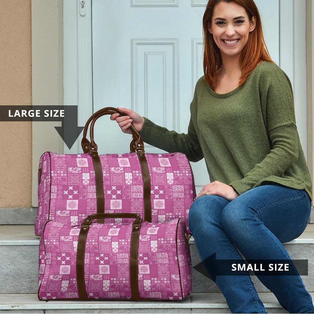 Vintage Hawaiian Quilting Patterns Travel Bag Pink Style Tribal Fabric Patchwork - Polynesian Pride