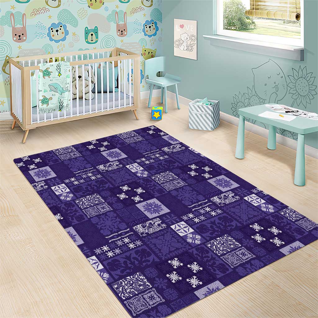 Vintage Hawaiian Quilting Patterns Area Rug Purple Style Tribal Fabric Patchwork - Polynesian Pride