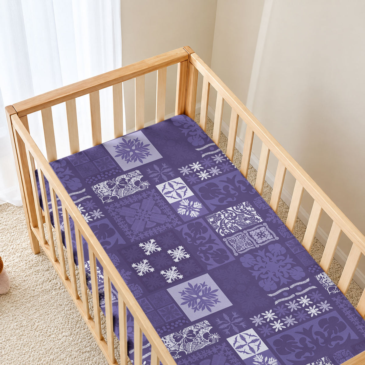 Vintage Hawaiian Quilting Patterns Baby Bed Cover Purple Style Tribal Fabric Patchwork LT9 - Polynesian Pride