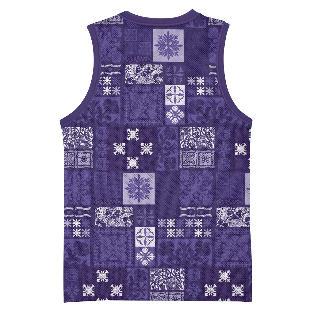 Vintage Hawaiian Quilting Patterns Basketball Jersey Purple Style Tribal Fabric Patchwork - Polynesian Pride