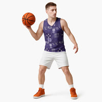 Vintage Hawaiian Quilting Patterns Basketball Jersey Purple Style Tribal Fabric Patchwork - Polynesian Pride