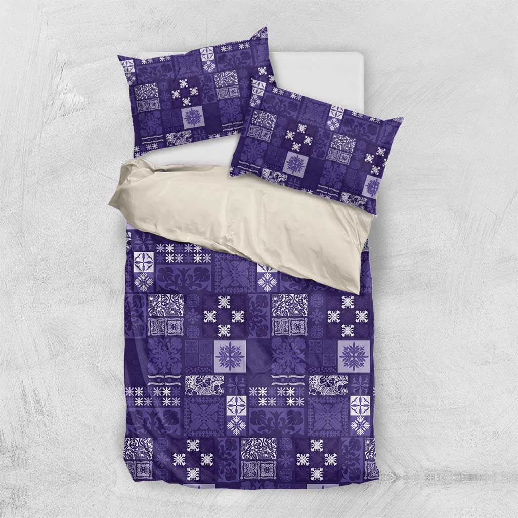 Vintage Hawaiian Quilting Patterns Bedding Set Purple Style Tribal Fabric Patchwork - Polynesian Pride