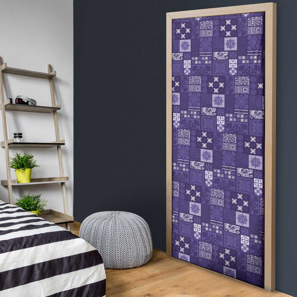 Vintage Hawaiian Quilting Patterns Door Cover Purple Style Tribal Fabric Patchwork - Polynesian Pride