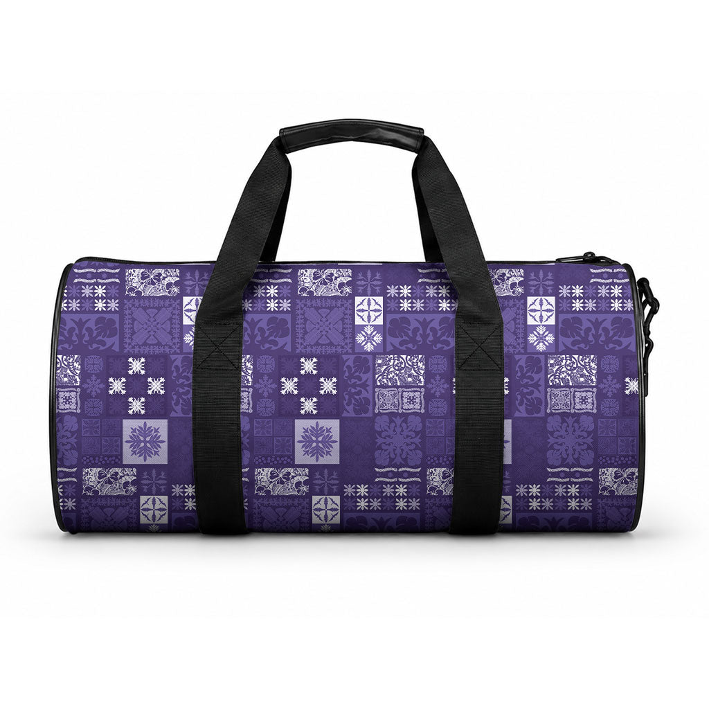 Vintage Hawaiian Quilting Patterns Duffle Bag Purple Style Tribal Fabric Patchwork LT9 One size Purple - Polynesian Pride