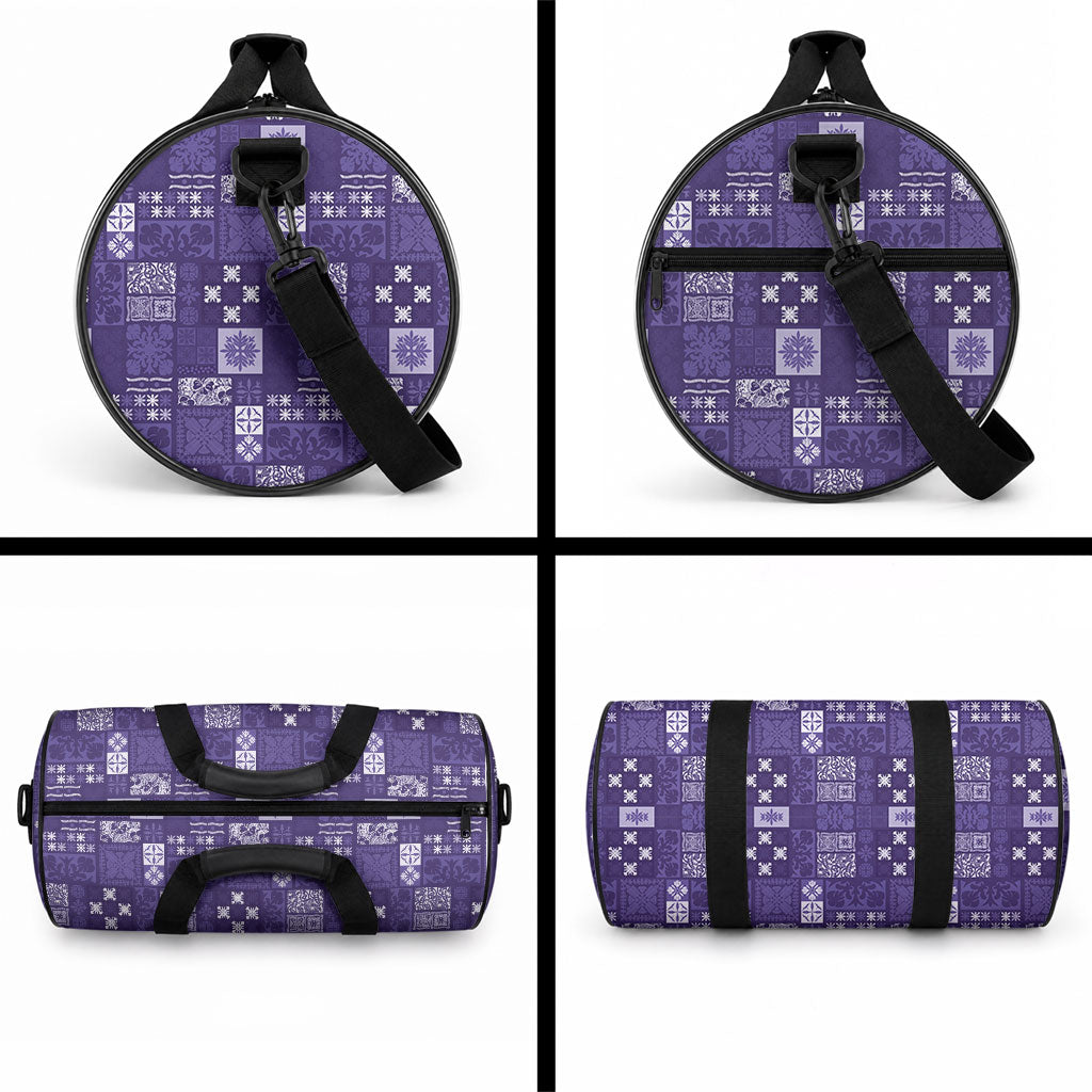 Vintage Hawaiian Quilting Patterns Duffle Bag Purple Style Tribal Fabric Patchwork LT9 - Polynesian Pride
