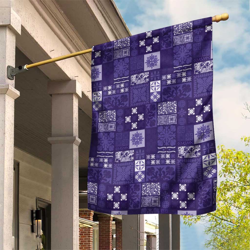 Vintage Hawaiian Quilting Patterns Garden Flag Purple Style Tribal Fabric Patchwork - Polynesian Pride
