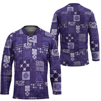 Vintage Hawaiian Quilting Patterns Hockey Jersey Purple Style Tribal Fabric Patchwork - Polynesian Pride