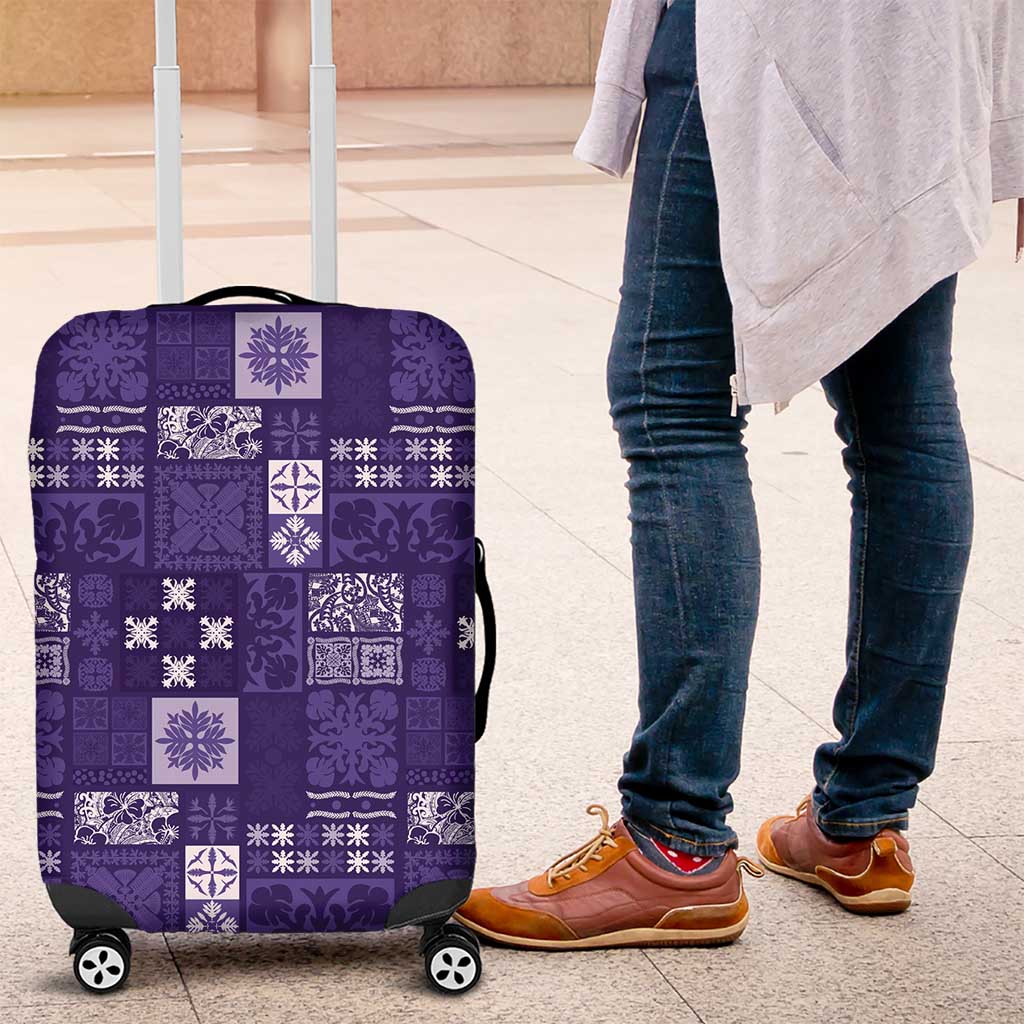 Vintage Hawaiian Quilting Patterns Luggage Cover Purple Style Tribal Fabric Patchwork - Polynesian Pride