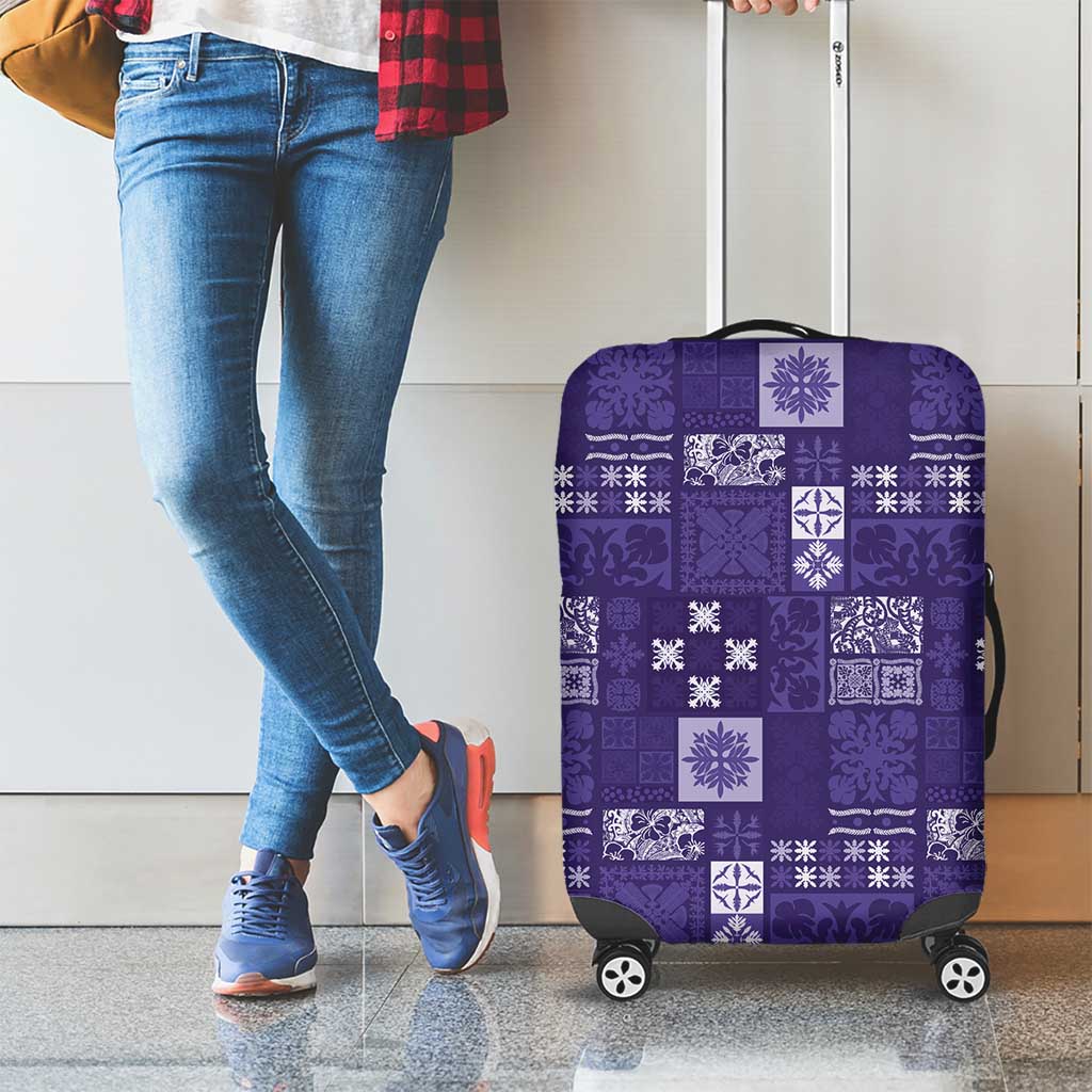 Vintage Hawaiian Quilting Patterns Luggage Cover Purple Style Tribal Fabric Patchwork - Polynesian Pride