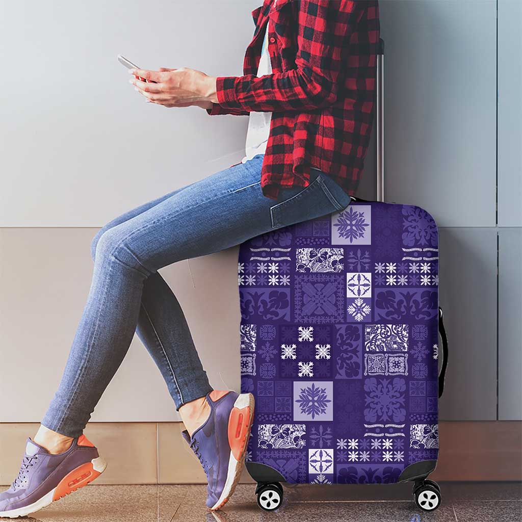 Vintage Hawaiian Quilting Patterns Luggage Cover Purple Style Tribal Fabric Patchwork - Polynesian Pride